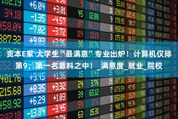 资本E家 大学生“最满意”专业出炉！计算机仅排第9，第一名意料之中！_满意度_就业_院校