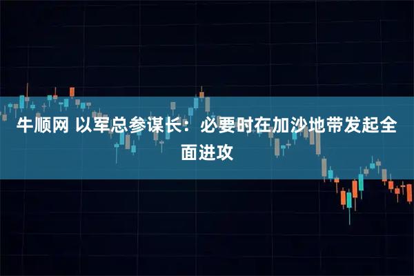 牛顺网 以军总参谋长：必要时在加沙地带发起全面进攻